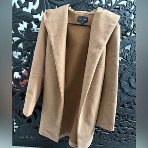 Love Tree Tan Hooded Wool-Blend Coat